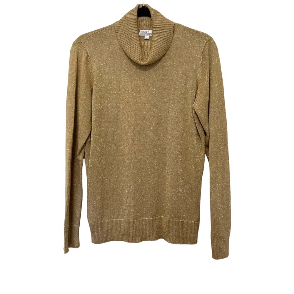 Joseph A Gold Shimmer Turtleneck Sweater